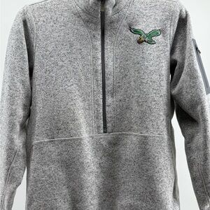 Women’s Eagles Kelly Green Antigua Gray 1/2 Zip-Up (307)